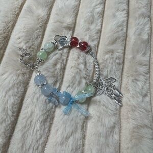 Colorful Beaded Charm Bracelet